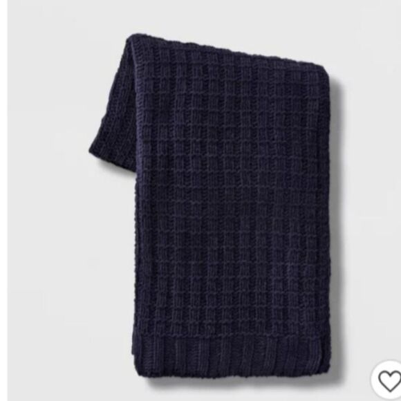 Threshold Navy Chenille Throw Blanket - Picture 1 of 5